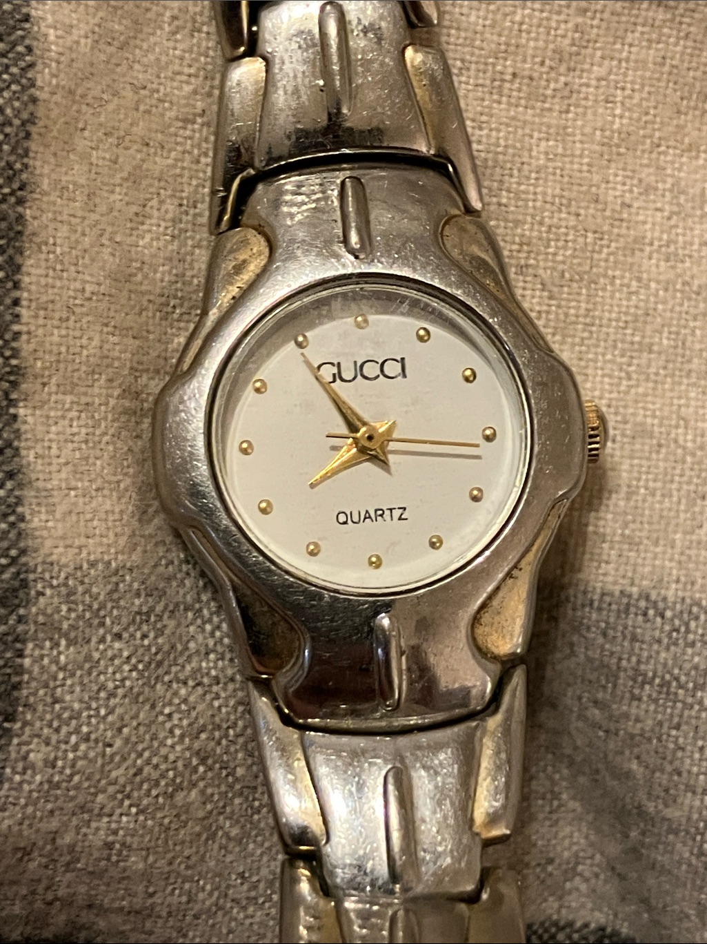 Gucci Silver And Gold Ladies Quartz Watch